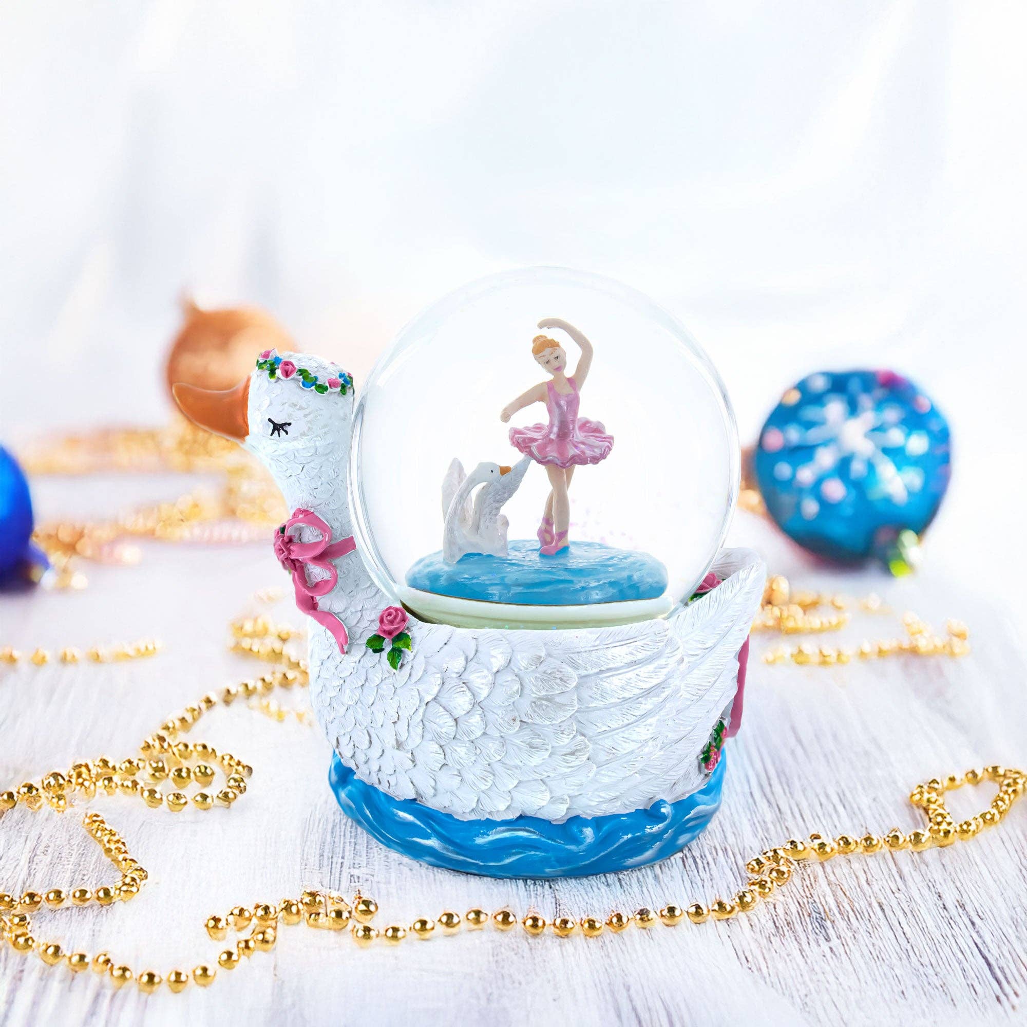 BestPysanky - Venta al por mayor Bola de nieve - Niños y bebés - Globo de Nieve Musical de Ballet Lago de los Cisnes Gracioso1