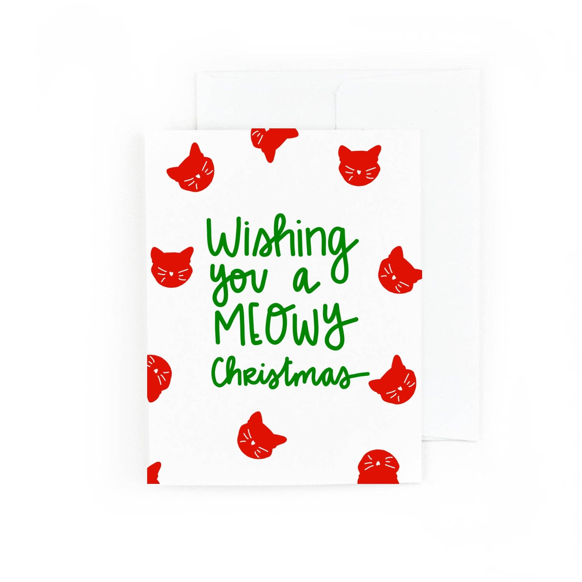 Pretty Peacock Paperie - Women's Empowerment - Wholesale Christmas Card - Wishing You a Meowy Christmas0