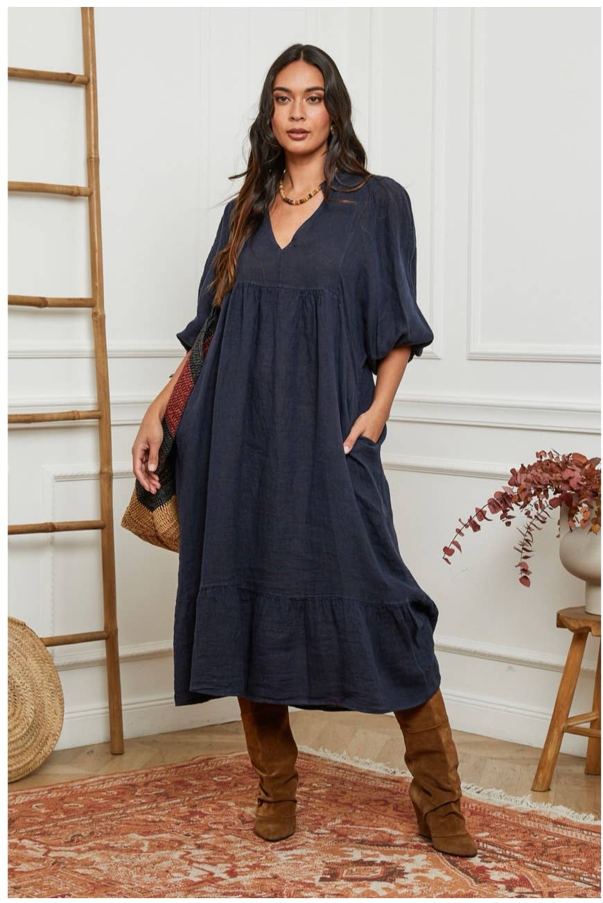 LÉA & LUC – Großhandel Kleid – Damen – 100 % Leinenkleid REF. 110911