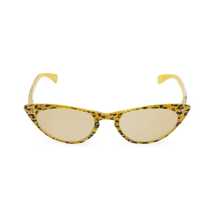 Retropeepers Ltd - Wholesale Sunglasses - Women's - Peggy Cat Eye Sun Readers - Yellow Leopard
