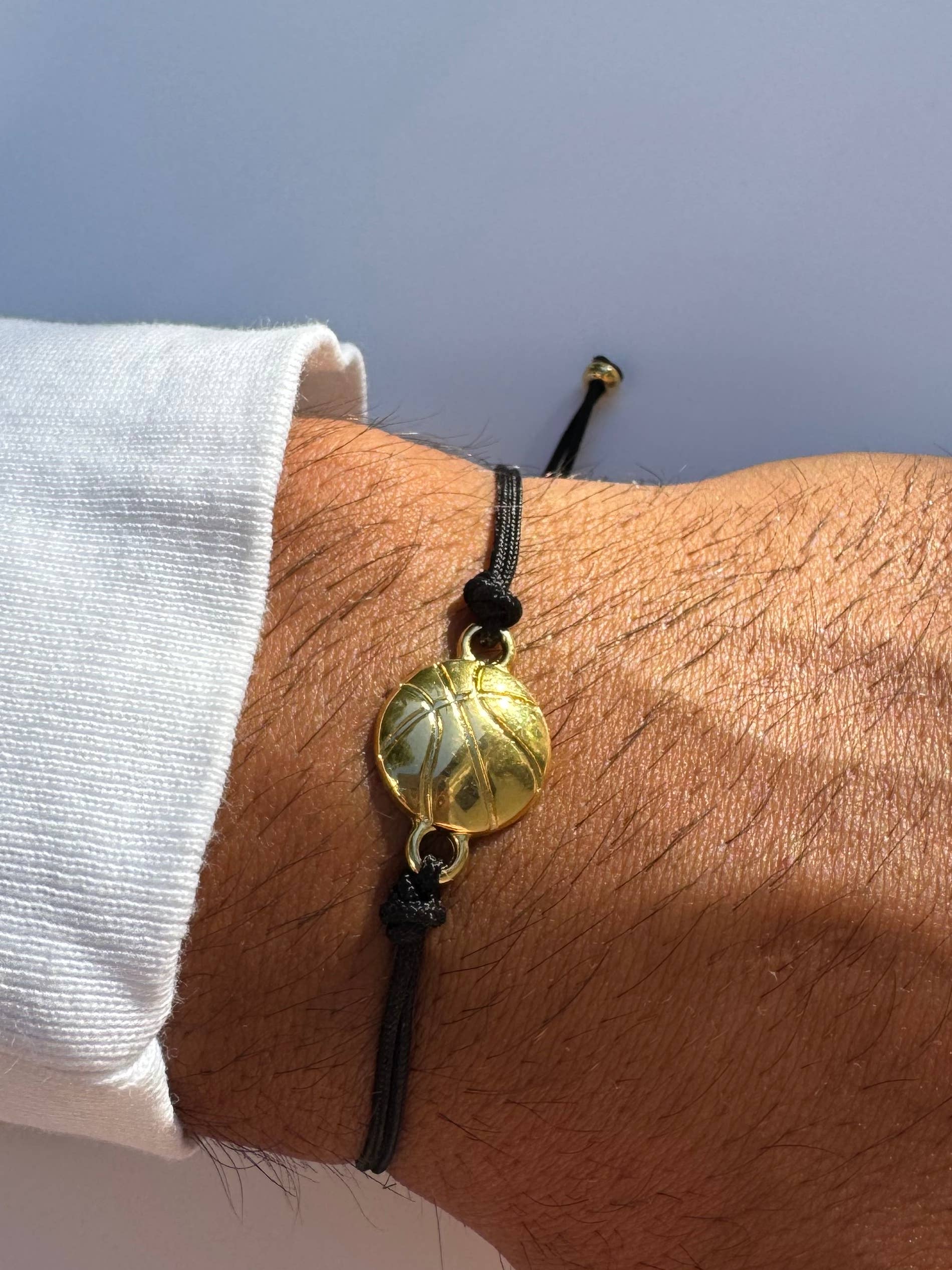 Christina Christi - Wholesale Charm/Dangle Bracelet - Basketball Charm Bracelet - Adjustable Black Cord Sport 2