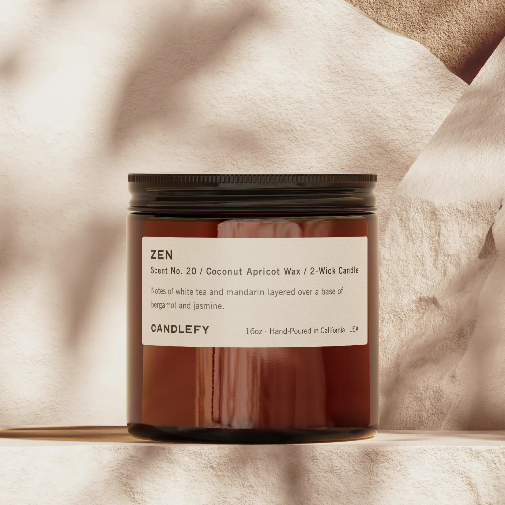 Candlefy - Wholesale Jar/Filled Candle - Zen Candle • 8oz Amber Jar • Coconut Wax • USA Made3