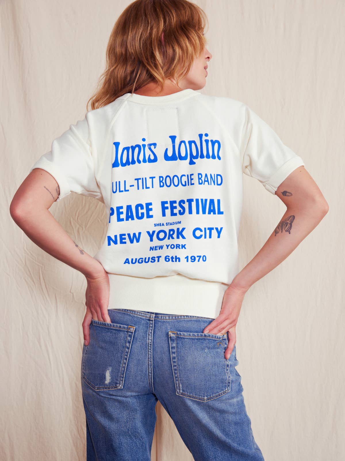 People Of Leisure - Wholesale T-shirt met print - Dames - Janis Joplin NYC Raglan van 100% biologisch katoen