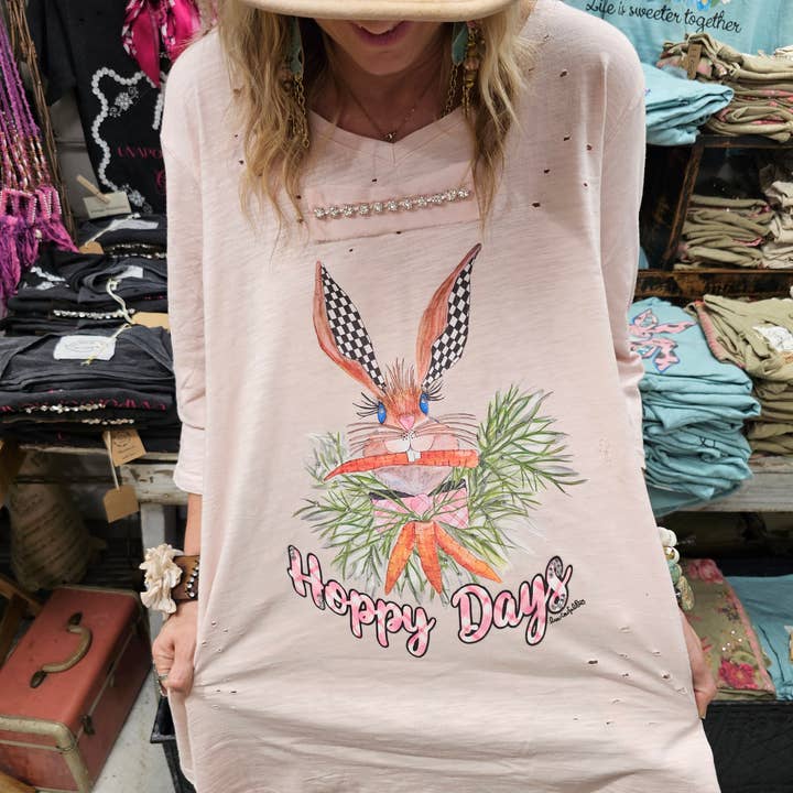 Hoppy Days Tattered Shirt for wholesale by A Rare Bird Shop