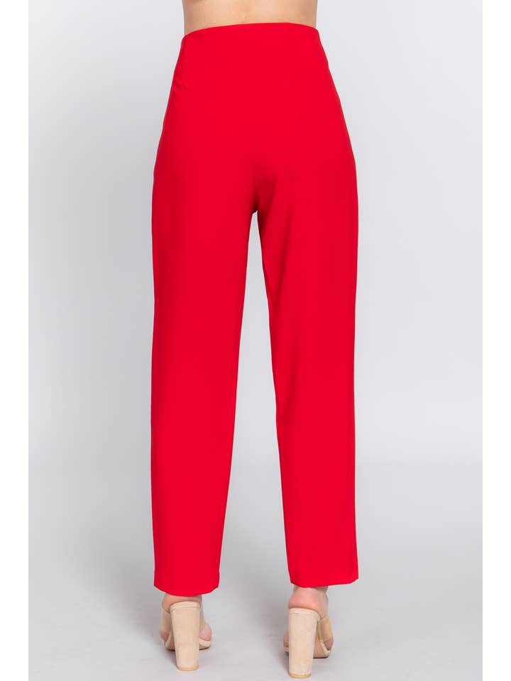 Active Basic | Active USA - Wholesale Pants - Women's - High Waist Pintuck Detail Long Pants2