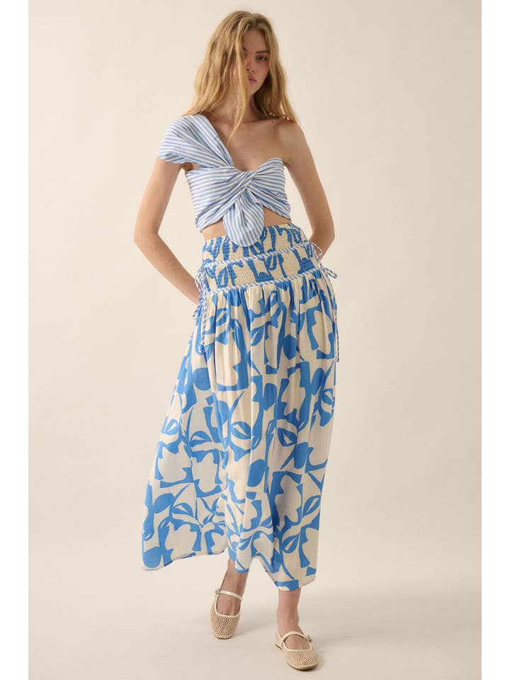 Promesa USA - Vendita all'ingrosso Gonna - Donna - Gonna lunga a balze con stampa floreale astratta13