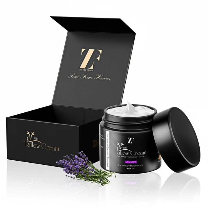 Lavender Whipped Beef Tallow Moisturizer 4oz for wholesale by Zestiq Foods