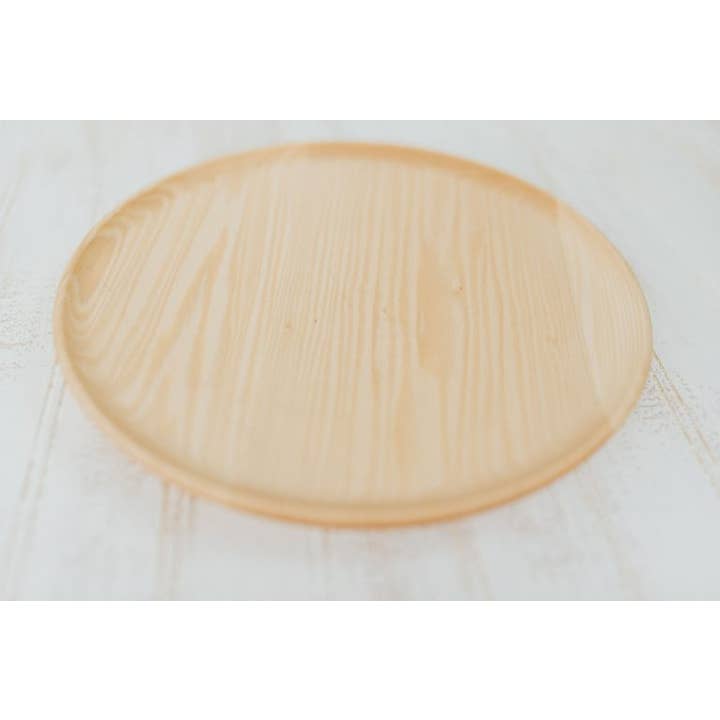 10" Ash Scoop Style Plate Bee's Oil Finish for wholesale by Holland Bowl Mill