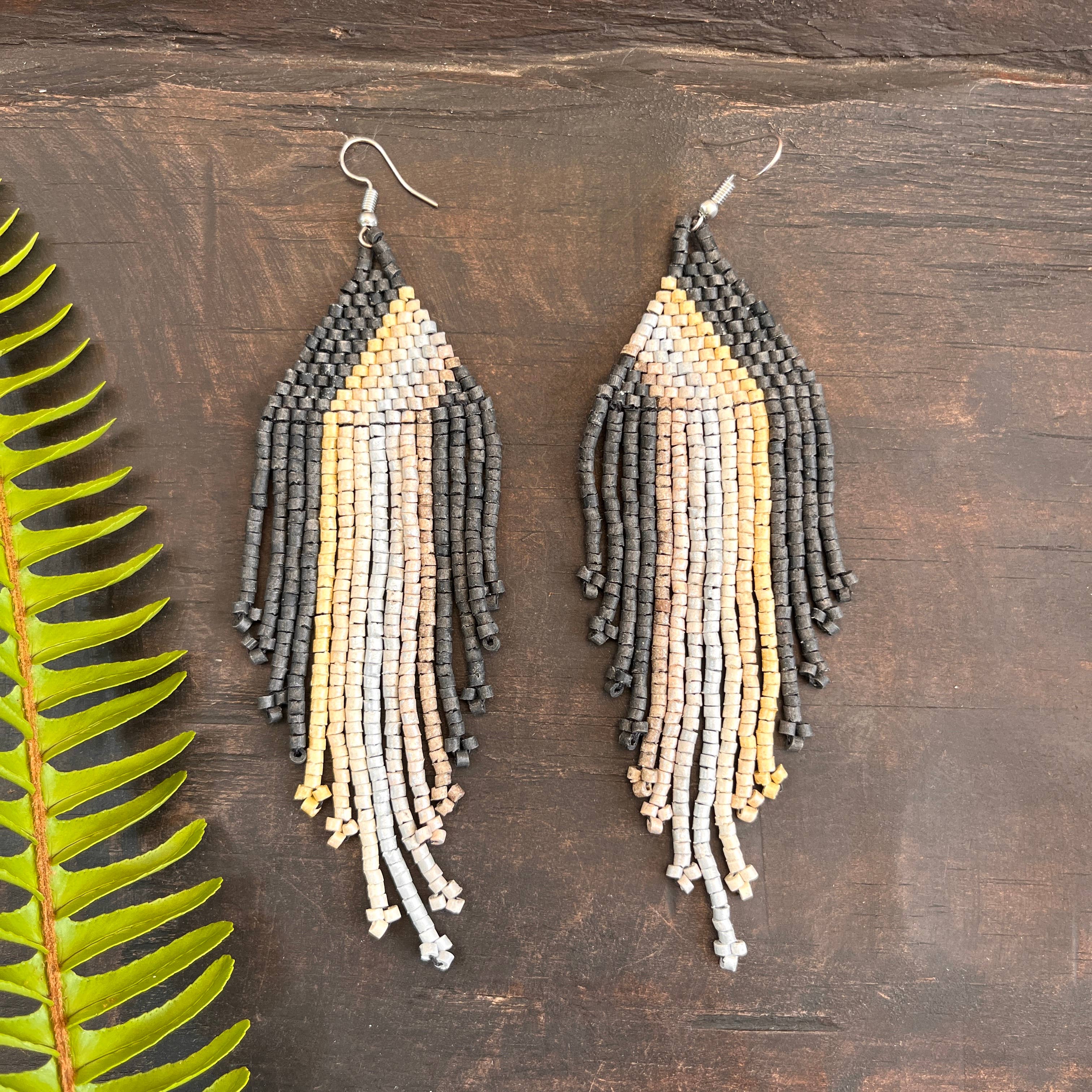 Los Colores de la Tierra - Venta al por mayor Pendientes colgantes - Pendientes de cuentas simétricas con diseño degradado 3