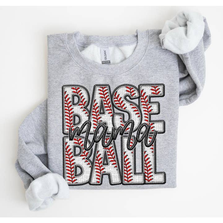 TRANSFER - 040 Baseball Mama faux embroidery for wholesale by Start2Finish