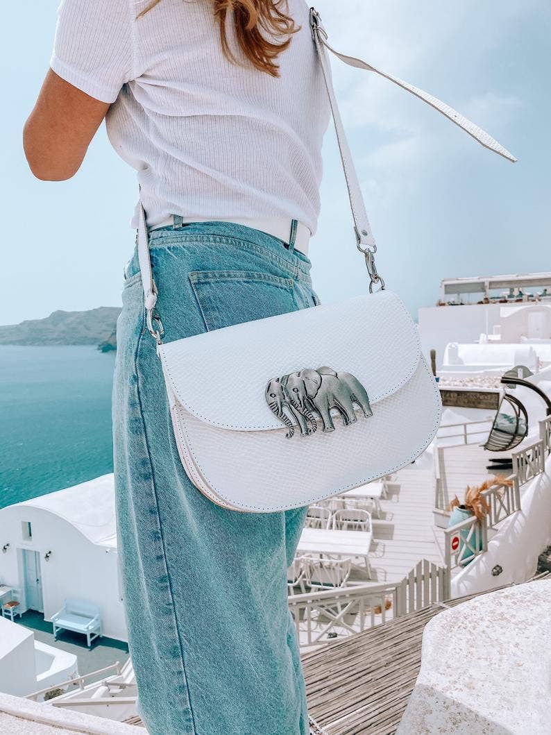 Christina Christi - Wholesale Crossbody Bag - Women's - White Leather Crossbody Bag1