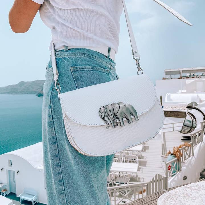 Christina Christi – Engroshandel Crossbodytaske - Dame – Hvid læder Crossbody taske1