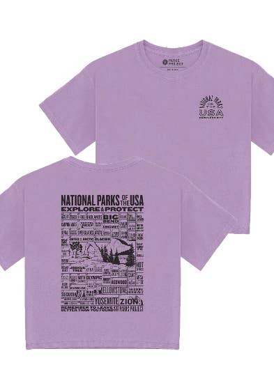 National Park of The USA Checklist Boxy Tee for wholesale by Parks Project