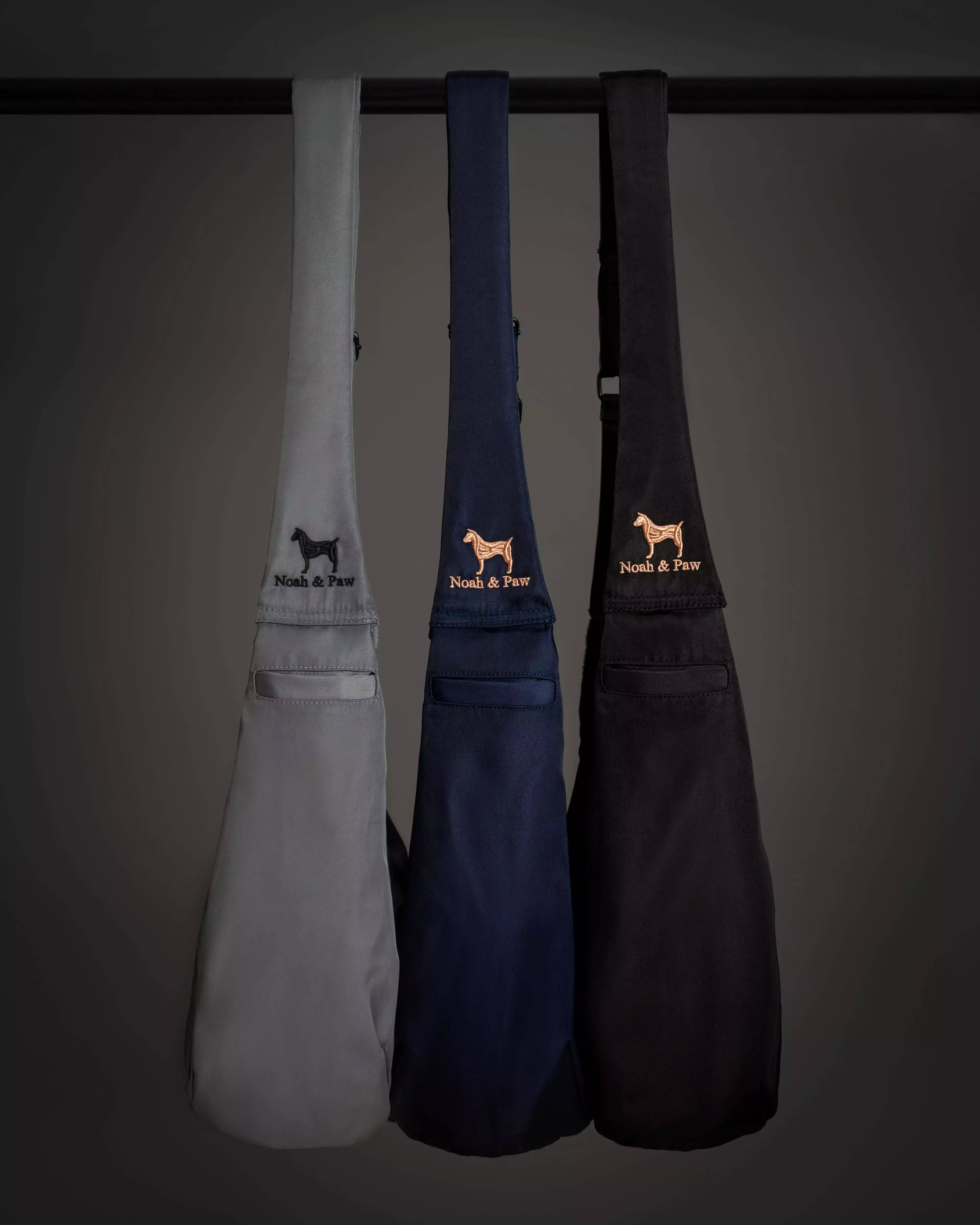 NOAH AND PAW LLC - Wholesale Pet Carrier - Cat/Dog - Premium Twill Pet sling Carrier, Snap Style, Black19