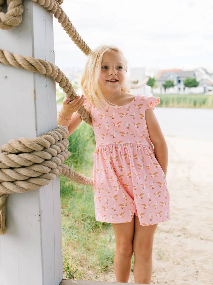 Ollie Jay - Wholesale Romper - Kids - Macie Romper in Seagull | girls clothing