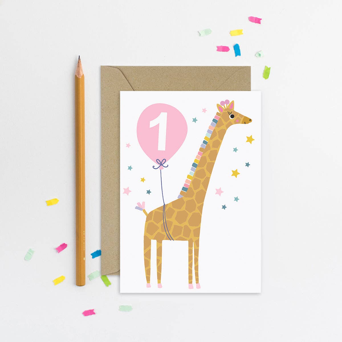 Mifkins - Vente Cartes d'anniversaire - Carte Âge 1 Bébé Girafe6