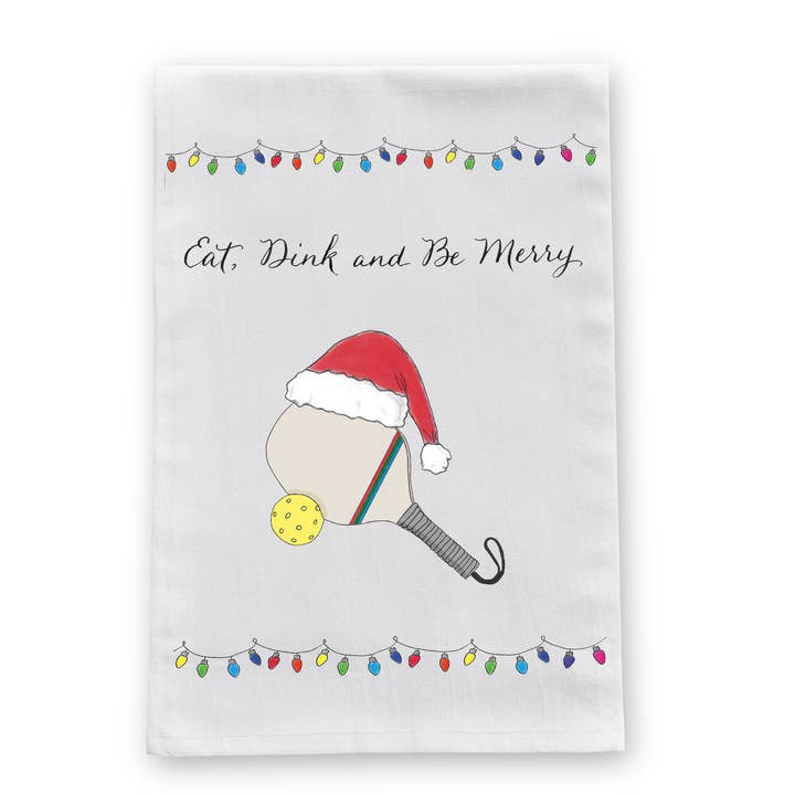 Pickleball Christmas Tea Towel for wholesale by The Write Occasion Calligraphy