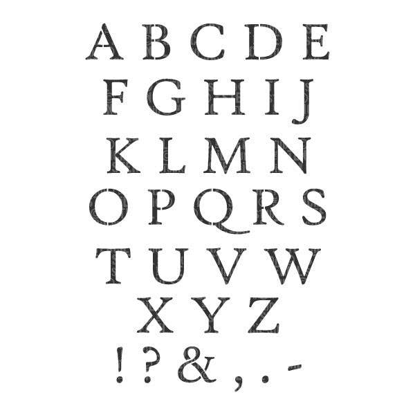 The Stencil Studio - Wholesale Stencil/Craft Die - Alphabet Stencil (Upper Case - All Letters cut on one sheet)