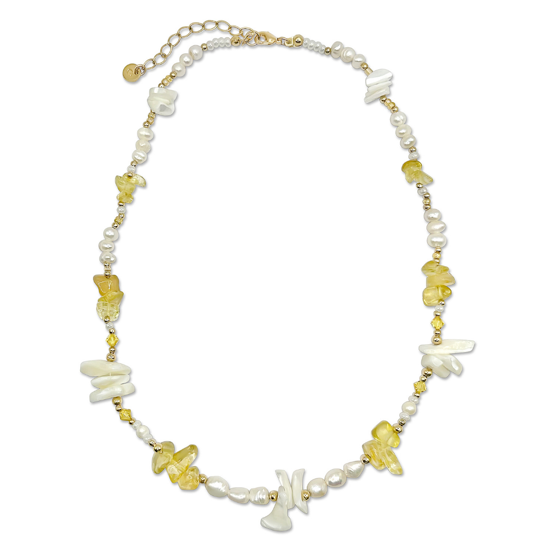 Camilla Limón - Wholesale Beaded/Pearl Necklace - Gemstone Fresh Water Pearl Mother of Pearl Gold Necklace6