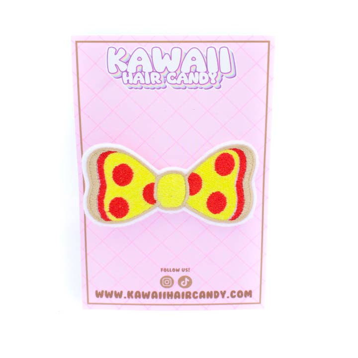 Kawaii Hair Candy - Wholesale Hair Clip - Women's - Super Cute Pepperoni Pizza Bow Hair Clip