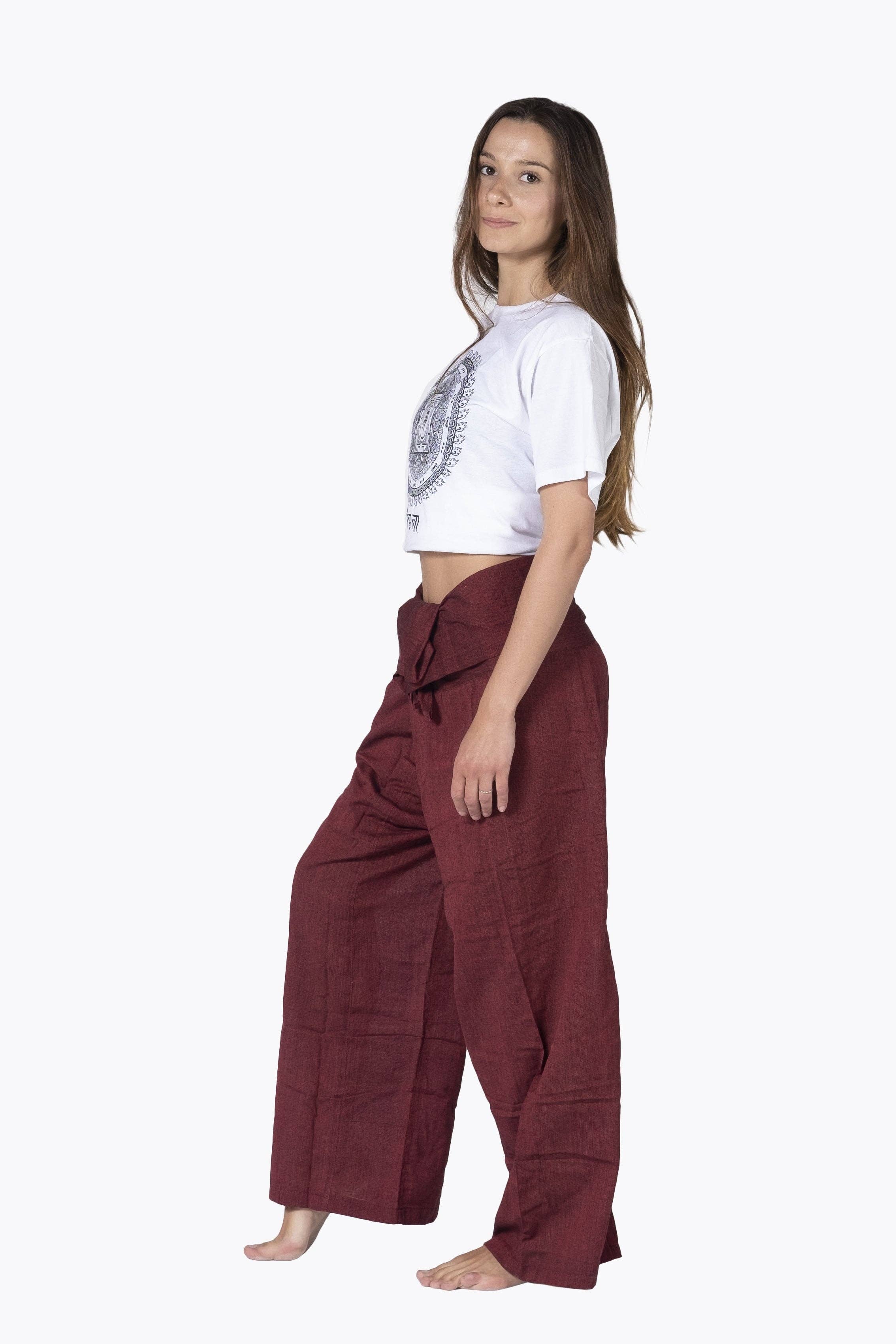HimaOriginals - Venta al por mayor Pantalones - Mujer - Pantalón de algodón tailandés estilo pescador, boho hippie, ajuste relajado19