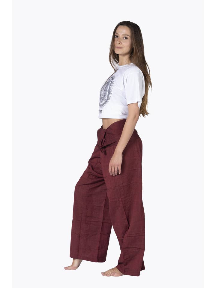 HimaOriginals - Venta al por mayor Pantalones - Mujer - Pantalón de algodón tailandés estilo pescador, boho hippie, ajuste relajado19