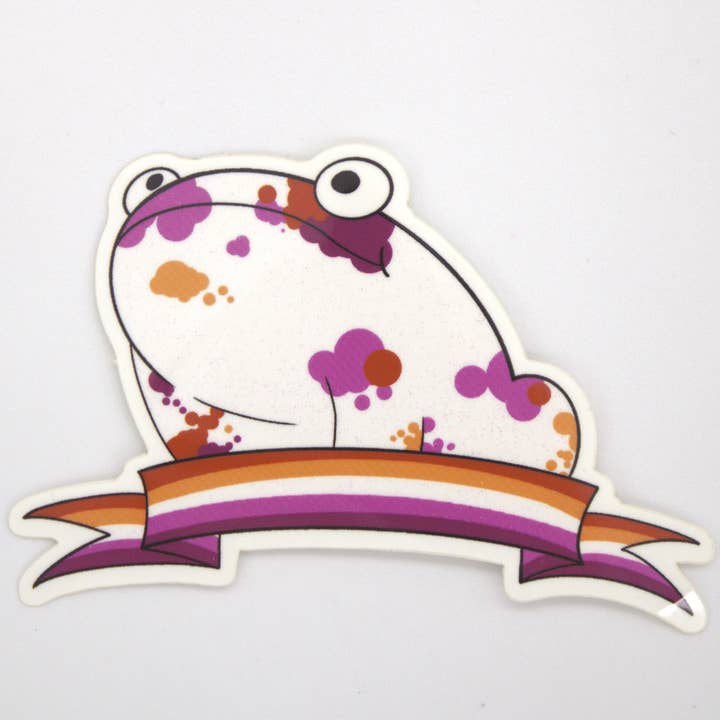 Autocollant Lesbian Pride Frog pour la vente par The Darks Art