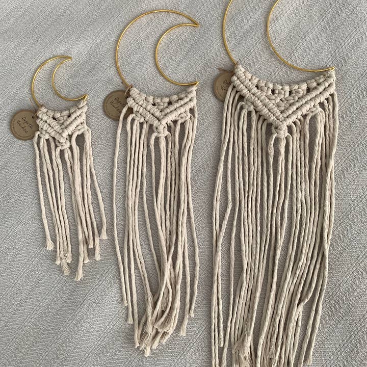 Rosie the Wanderer, Handmade Macramé - Wholesale Dream Catcher - Macrame Moons- Mooncatcher- Dreamcatcher- Moonchild
