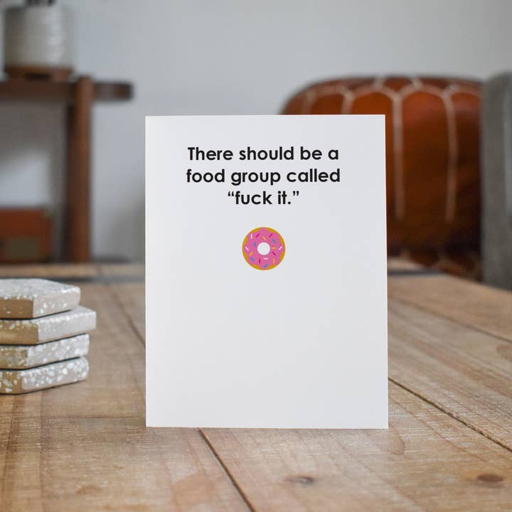 Funny New Food Group Card for wholesale by Snarky Pants Studios