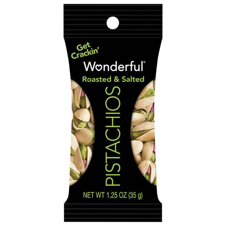 Wonderful Pistachios - Wholesale Nuts - Wonderful Pistachios In-Shell Roasted & Salted 1.25oz (12pk)