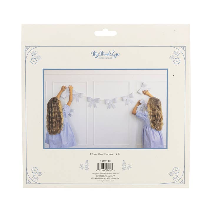 My Mind’s Eye - Wholesale Party Sign/Banner - PEM1102 - Floral Bow Banner