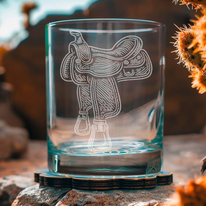 Horse Saddle Drinking Glasses for wholesale by Benoit's Design Co.