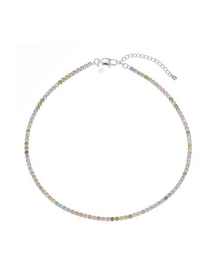 Leslii kurze Halskette Stainless Kristall versilbert Rainbow für den Großhandel von Leslii