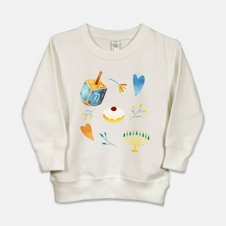 Hanukkah Toddler Crew Neck Sweatshirt | Chanukah Toddler Crew Neck Sweatshirt for wholesale by Love Always, Audrey