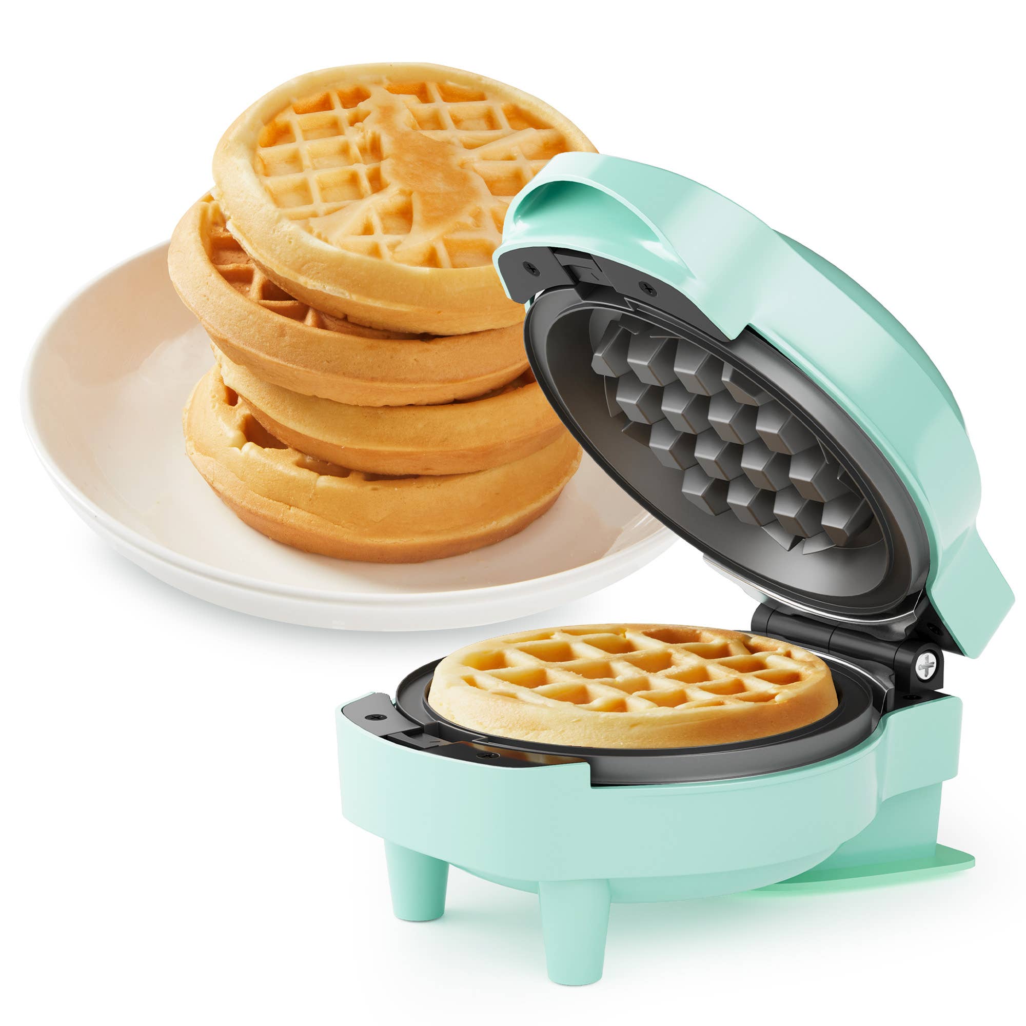 Heynemo - Wholesale Kitchen Appliance - 4" Mini Waffle Maker, 6 in 1 Waffle Iron with 6PC Plates Set1