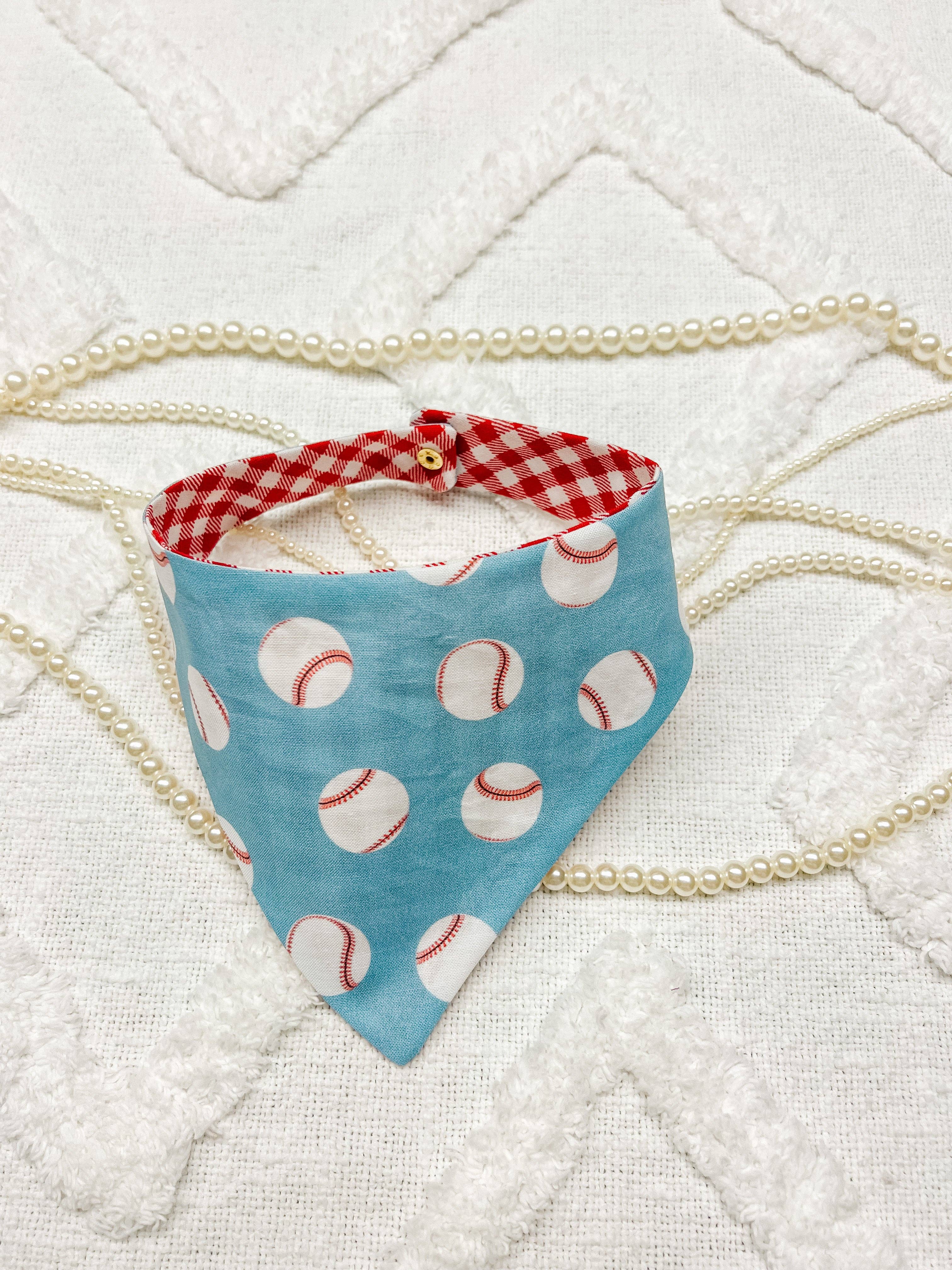 StellaLoo – Großhandel Haustier-Bandana – Hund – Baseball Wende-Hundebandana, Metall-Druckknopf-Frühlingstuch4