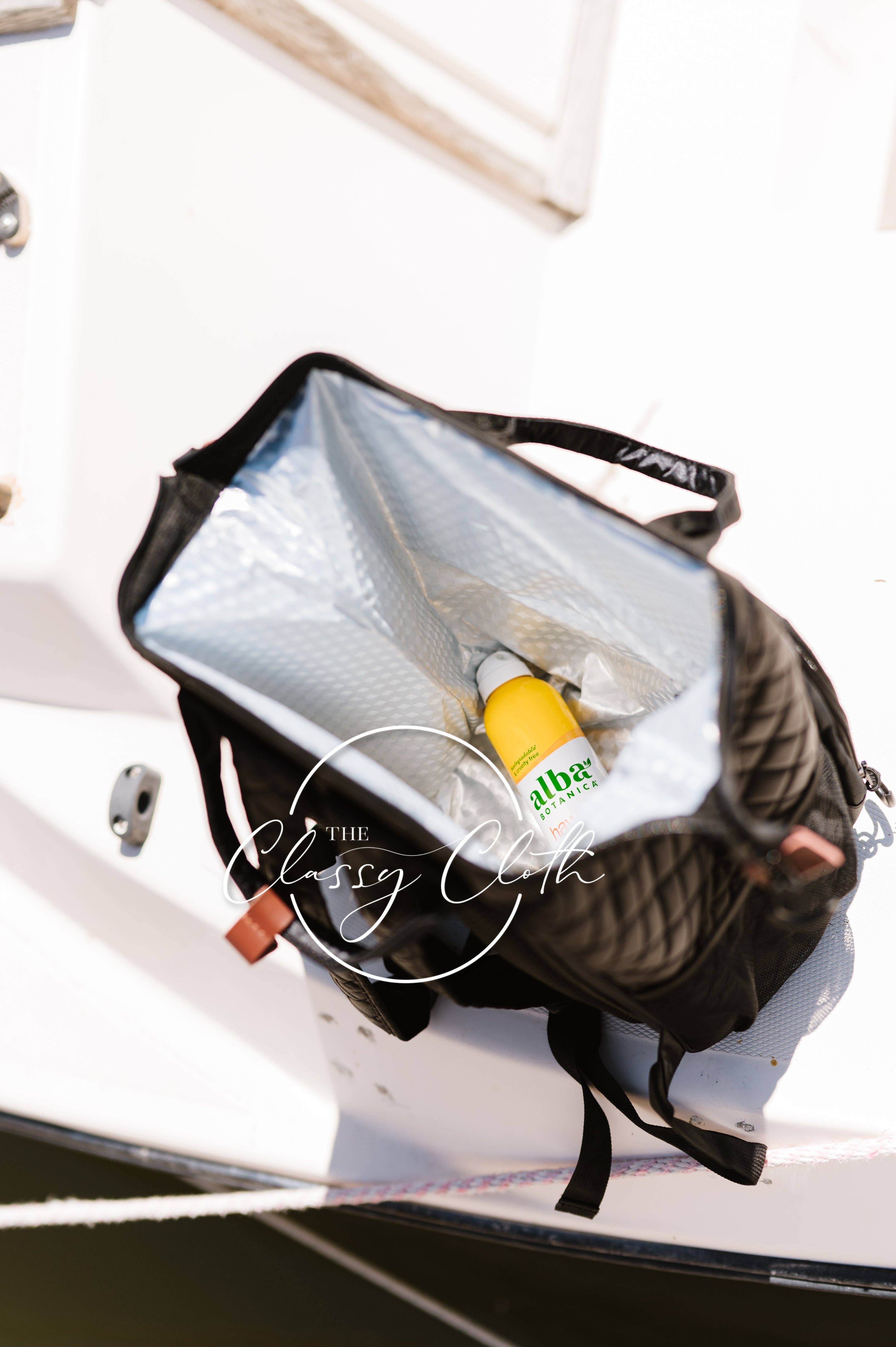 The Classy Cloth WS - Wholesale Cooler/Cooler Bag - Cooler Lunch Backpack - Black Quilted RTS5