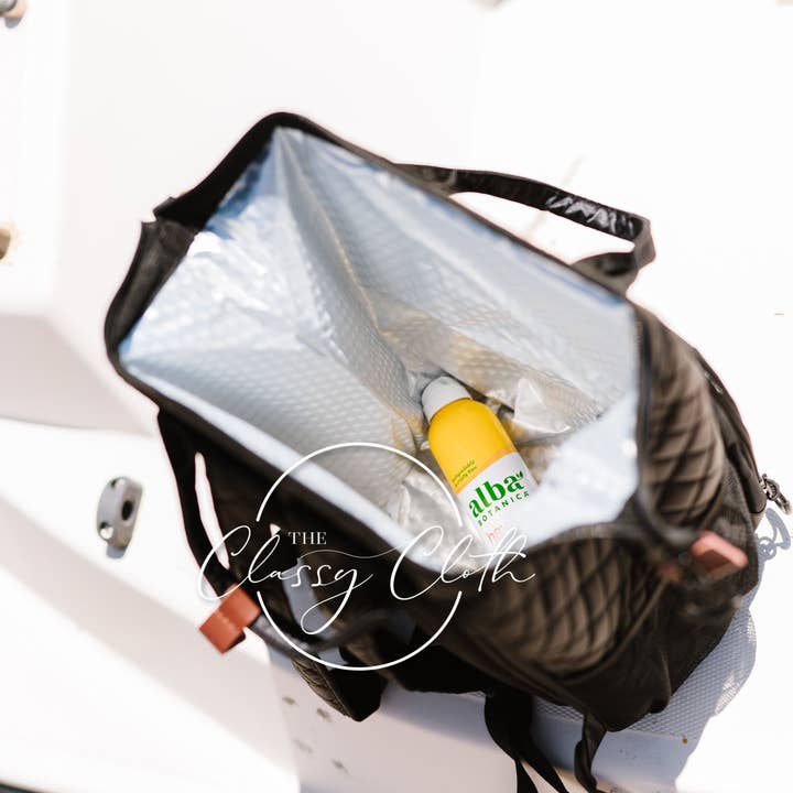 The Classy Cloth WS - Wholesale Cooler/Cooler Bag - Cooler Lunch Backpack - Black Quilted RTS5