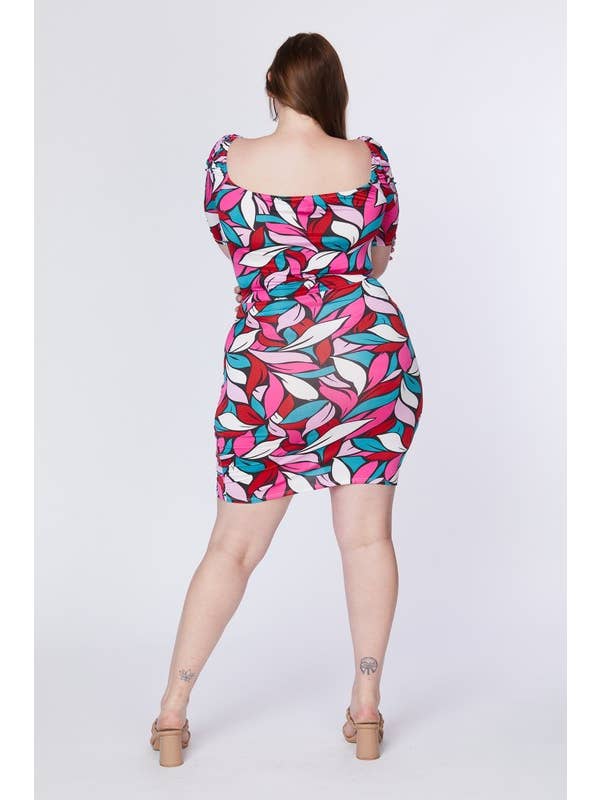 D.ROCK - Wholesale Dress - Women's - Plus Size Women Dress Elastic Neck Short Sleeves6