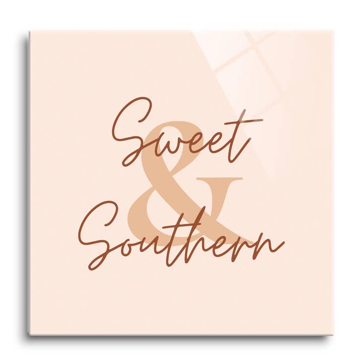 Modern Minimalist Texas Sweet Southe|12x12 Glass Plaque for wholesale by Love Local
