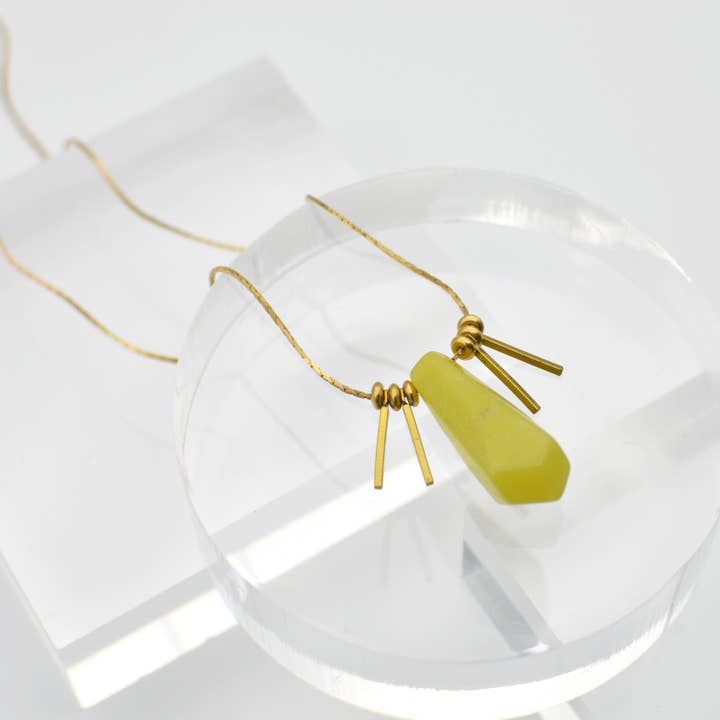 Ker-ij Jewelry - Wholesale Pendant/Charm Necklace - Mabel Necklace w/ Olive Jade