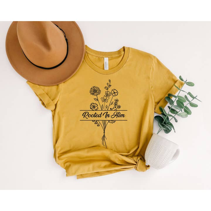 VibeClothing - Wholesale Screen Printed T-Shirt - Women's - Rooted in Him T-shirt