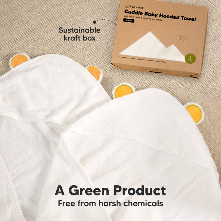 Ours Serviette à capuche KeaBabies Cuddle pour bébé en vente sur Faire7