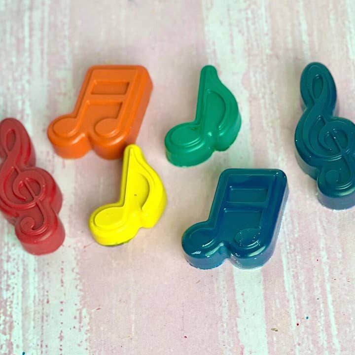 MUSICAL NOTE Crayons (set of 6), Music Kids Party Favor Gift for wholesale by Kawaii Colors Shop