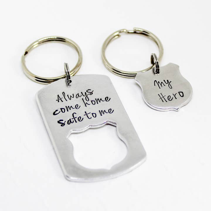 Police officer Always Come Home to Me set for wholesale by Delena Wright Artisan Jewelry