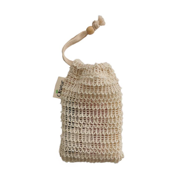 Sac exfoliant en chanvre et coton Olnatur, sac à savon naturel pour la vente par Max-Link Solutions Ltd