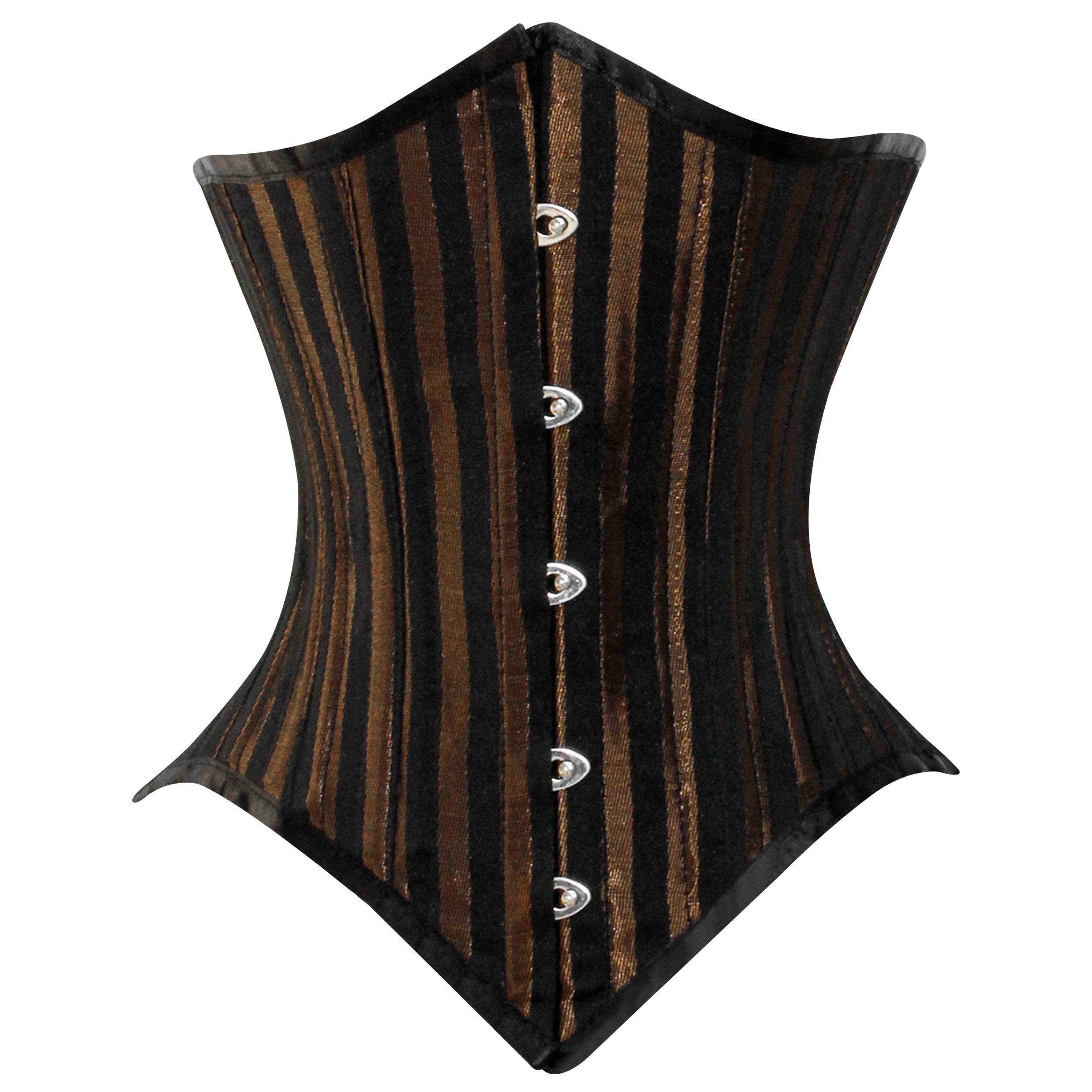 Attire Fashion Club - Wholesale Corset - Women's - Underbust Black Brocade Corset for Women - Waist Training6