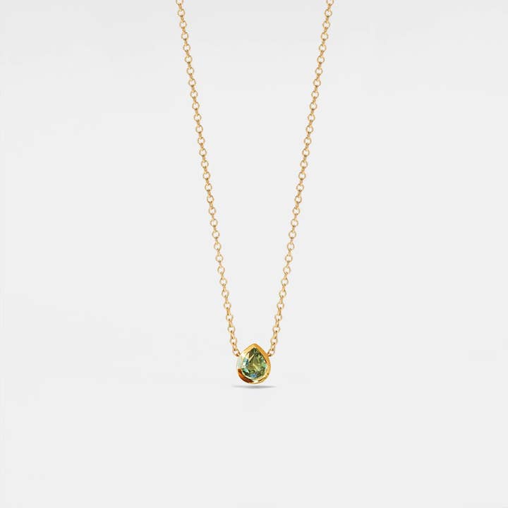 Teardrop Birthstone Pendant Necklace in 925 Sterling Silver for wholesale by Perimade & Co. LLC