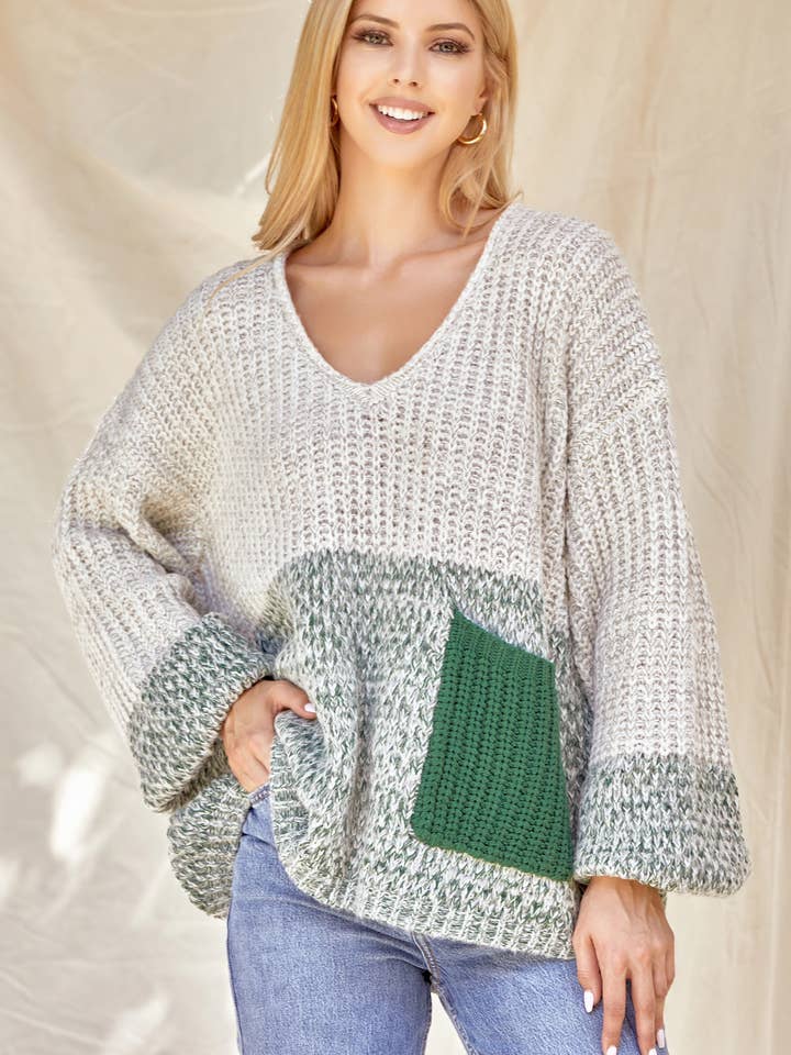 Pocket Sweater Top for wholesale by BEESON RIVER