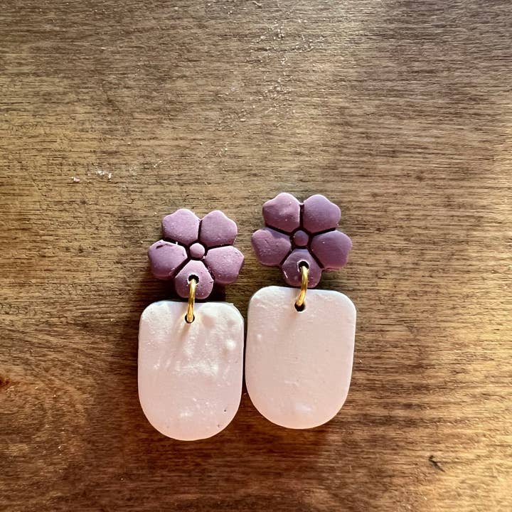 Homebodybeads - Vente Boucles d'oreilles pendantes - Pots de fleurs | Boucles d'oreilles pendantes en argile polymère
